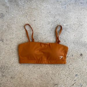 gymshark bandeau sports bra in nutmeg brown